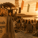 Festivals Bretagne 2025 sur la plage au coucher de soleil
