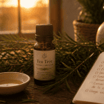 huile essentielle tea tree utilisation flacon feuilles carnet