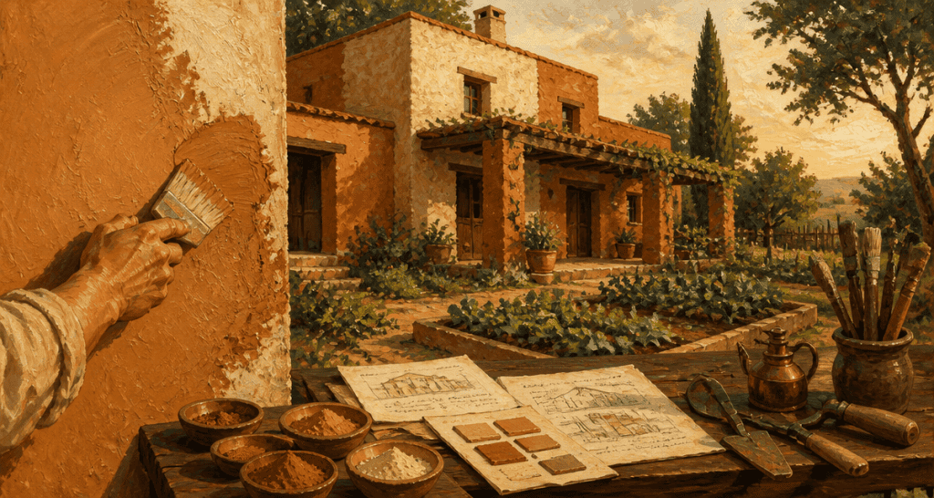 Maison en argile enduit artisanal