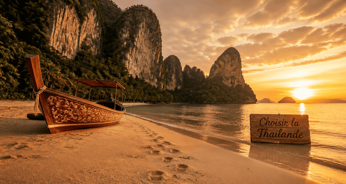 meilleur endroit thailande barque plage dorée