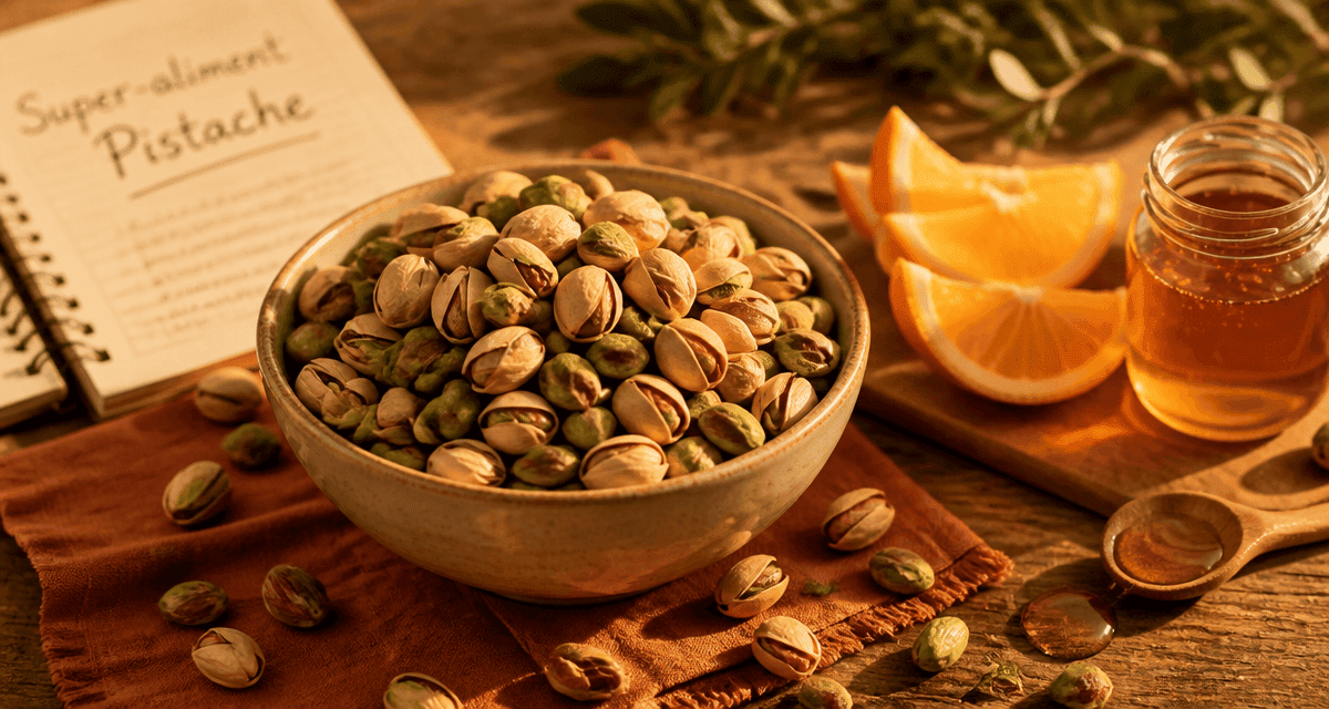 Pistache bon pour la sante sur table rustique