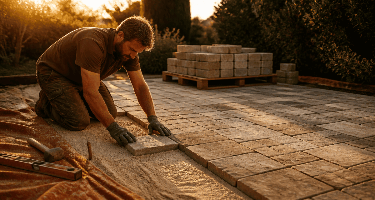 prix pose pavé m2 sans fourniture terrasse artisan