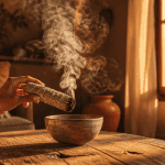 Purification sauge maison dans salon lumineux
