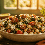 recette de pois chiche en salade avec feta et légumes