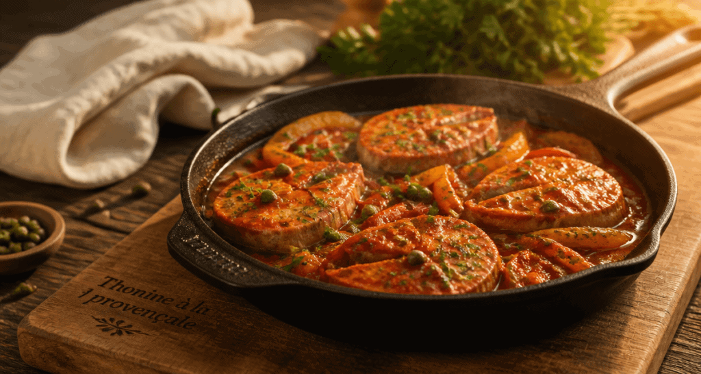 recette thonine en sauce provençale dans poêle
