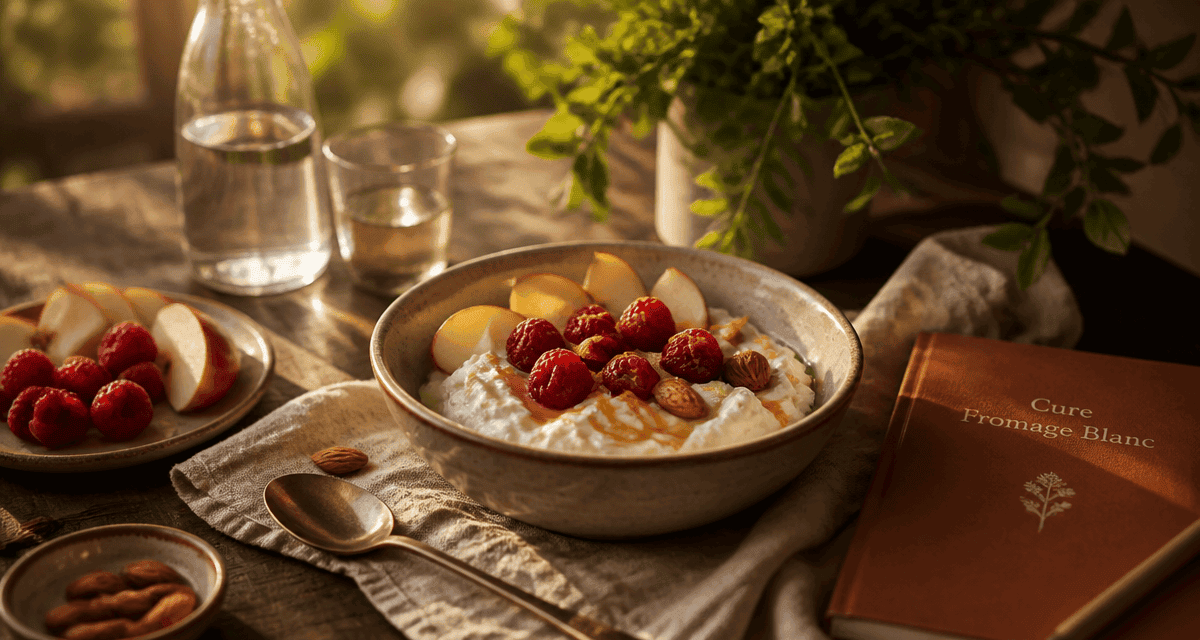 regime au fromage blanc bol fromage blanc fruits amandes