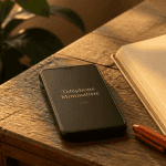 telephone minimaliste design epure sur table