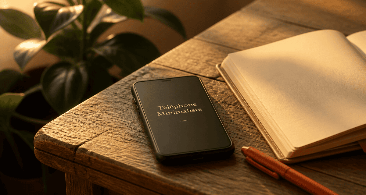 telephone minimaliste design epure sur table