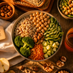 aliments contenant des fibres variés sur table