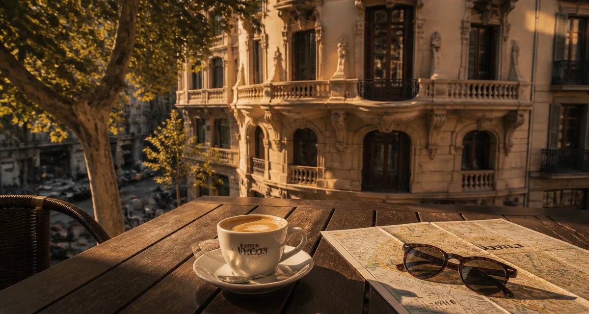 Barcelone quand partir café terrasse lumière dorée