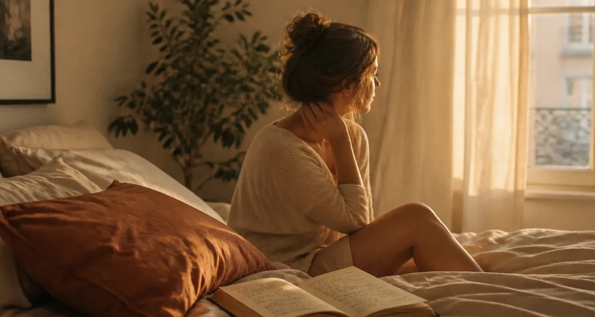 cervicales et vertiges femme main nuque