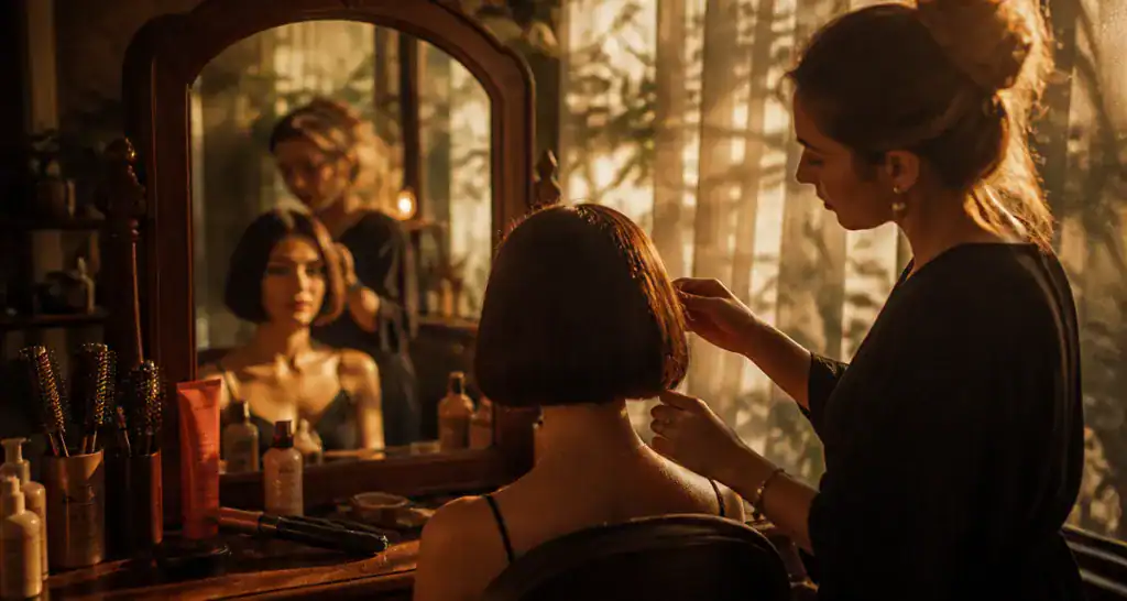 coiffure de star carré bob miroir