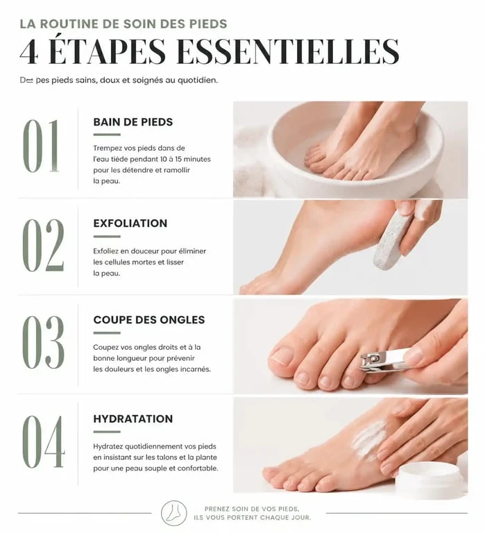 Routine de soin pour avoir de beaux pieds : étapes clés pour des pieds doux et en bonne santé