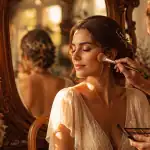 maquillage pour mariée brune lumière dorée