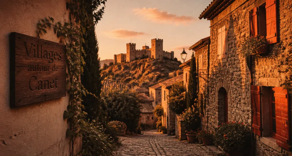 plus beaux villages autour de canet-en-roussillon ruelle pavée castelnou
