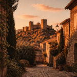 plus beaux villages autour de canet-en-roussillon ruelle pavée castelnou