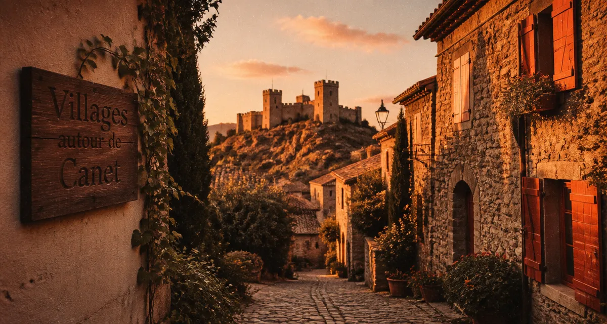 plus beaux villages autour de canet-en-roussillon ruelle pavée castelnou