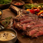Accompagnement cote de boeuf : pommes de terre grenaille et sauce au poivre
