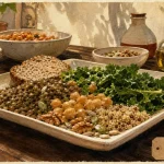 Aliment riche en nutriment : assiette dense aux lentilles et légumes