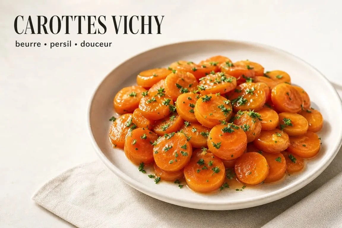 Recette carottes vichy recette servie en accompagnement, carottes brillantes au beurre et persil
