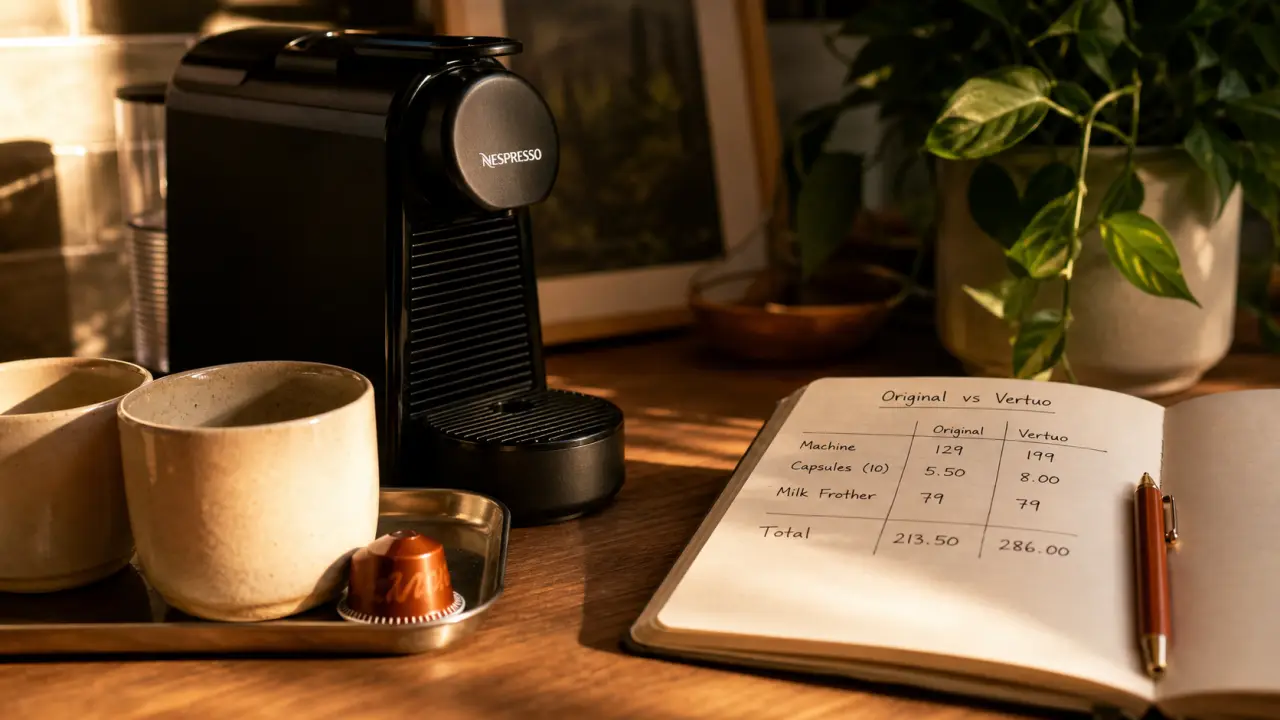 Nespresso machine comparatif Original vs Vertuo avec mousseur à lait