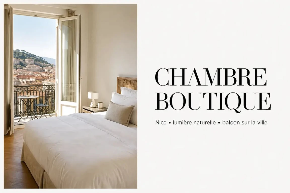 Le Panoramic Boutique Hôtel à Nice, chambre avec balcon et vue sur la ville