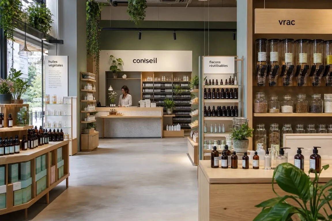 Intérieur de la boutique aroma-zone aix-en-provence hôtel boyer d'éguilles avec bar à vrac