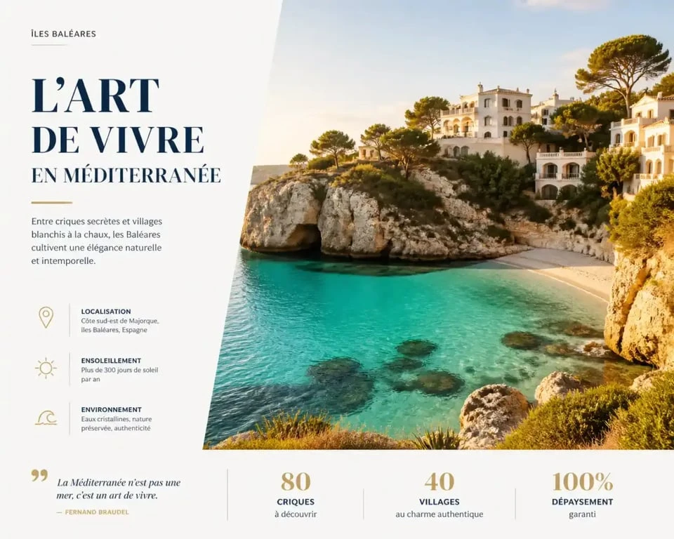 Paysage de luxe aux îles Baléares pour un voyage haut de gamme