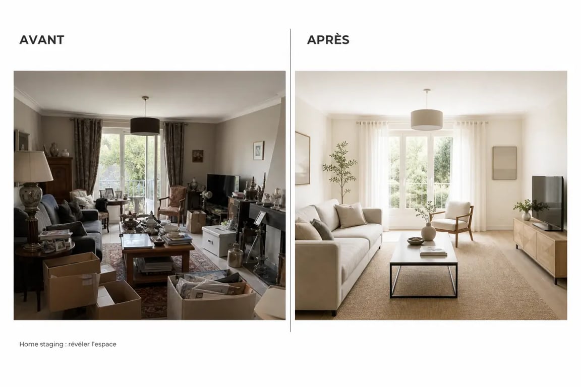 Comment valoriser son bien immobilier grâce à une décoration soignée : avant/après d’un salon grâce au home staging