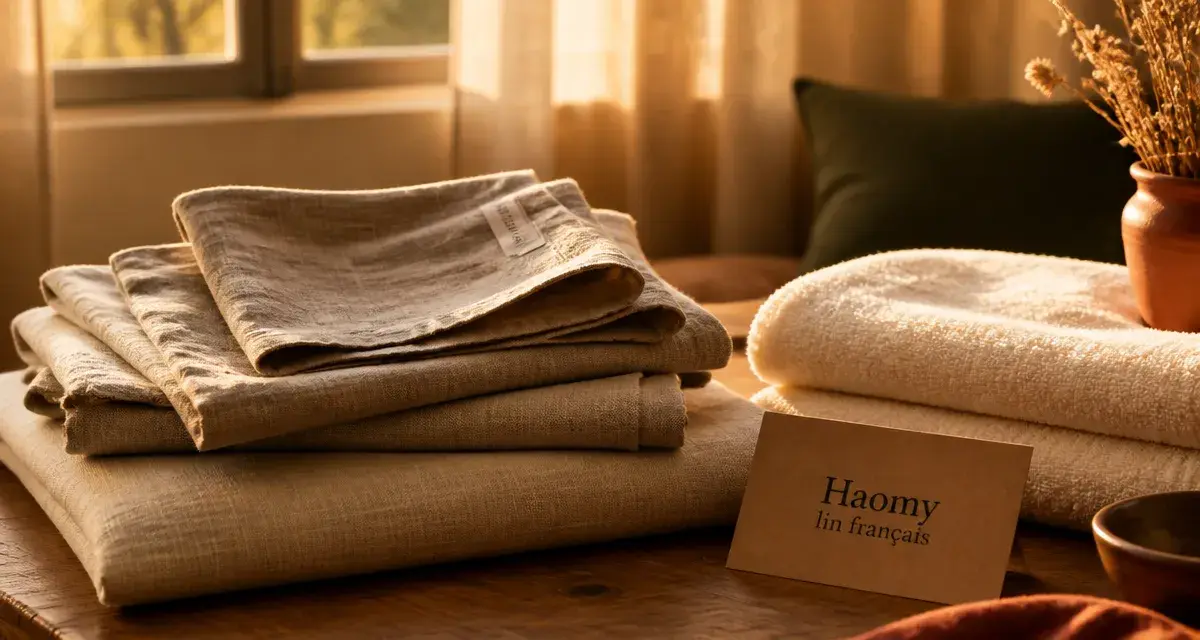 Harmony linge de maison Haomy en lin français bordelais, serviette et linge de table