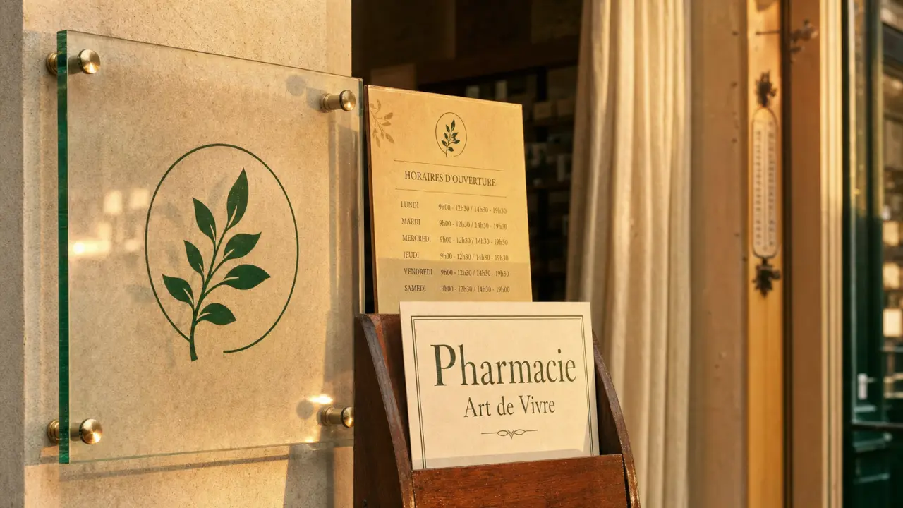 Pharmacie art de vivre à Éragny : enseigne Pharmacie Art de Vivre en vitrine