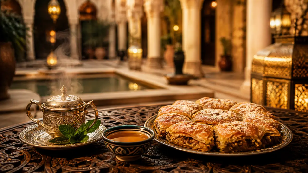 Voyage luxe Maroc : riad prestige, thé à la menthe et cour marocaine