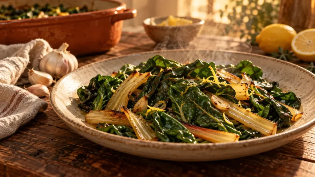 Blette poêlée à l’ail : blettes recettes faciles, côtes et feuilles