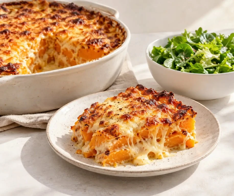Potiron recettes faciles : gratin de potiron doré avec pommes de terre