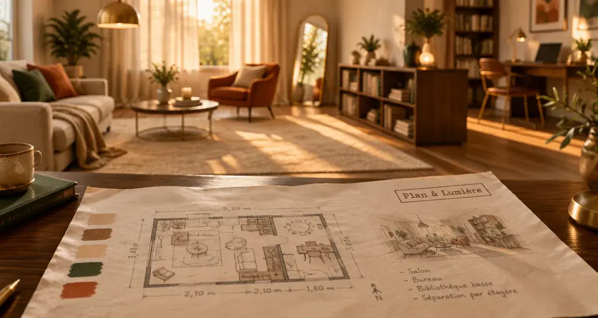 Havredemaison.fr aménagement intérieur : plan lumière dans un salon lumineux