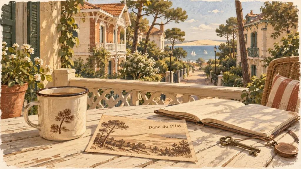 location vacances arcachon proche plage, vue sur la mer depuis un balcon