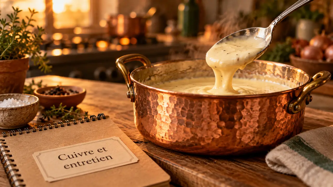 Ustensiles de cuisine en cuivre : casserole en cuivre martelé avec entretien